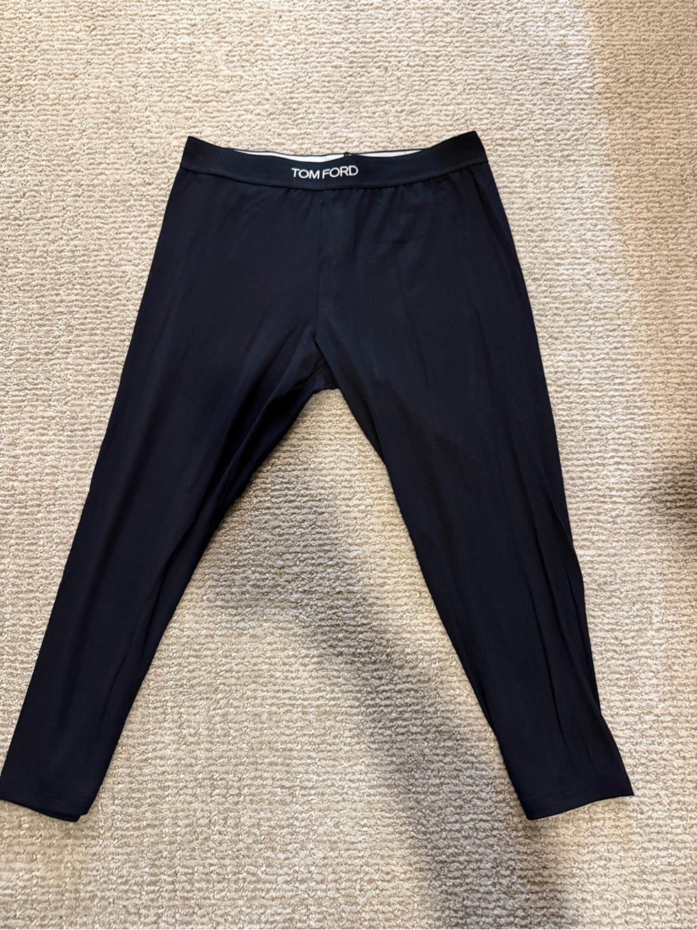 Tom Ford Black and White Logo Waistband Leggings
